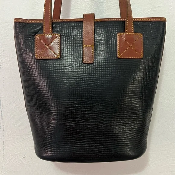 VTG Dooney & Bourke All Weather Leather Norwalk Satchel Bag Brass Hardware USA - Picture 9 of 16